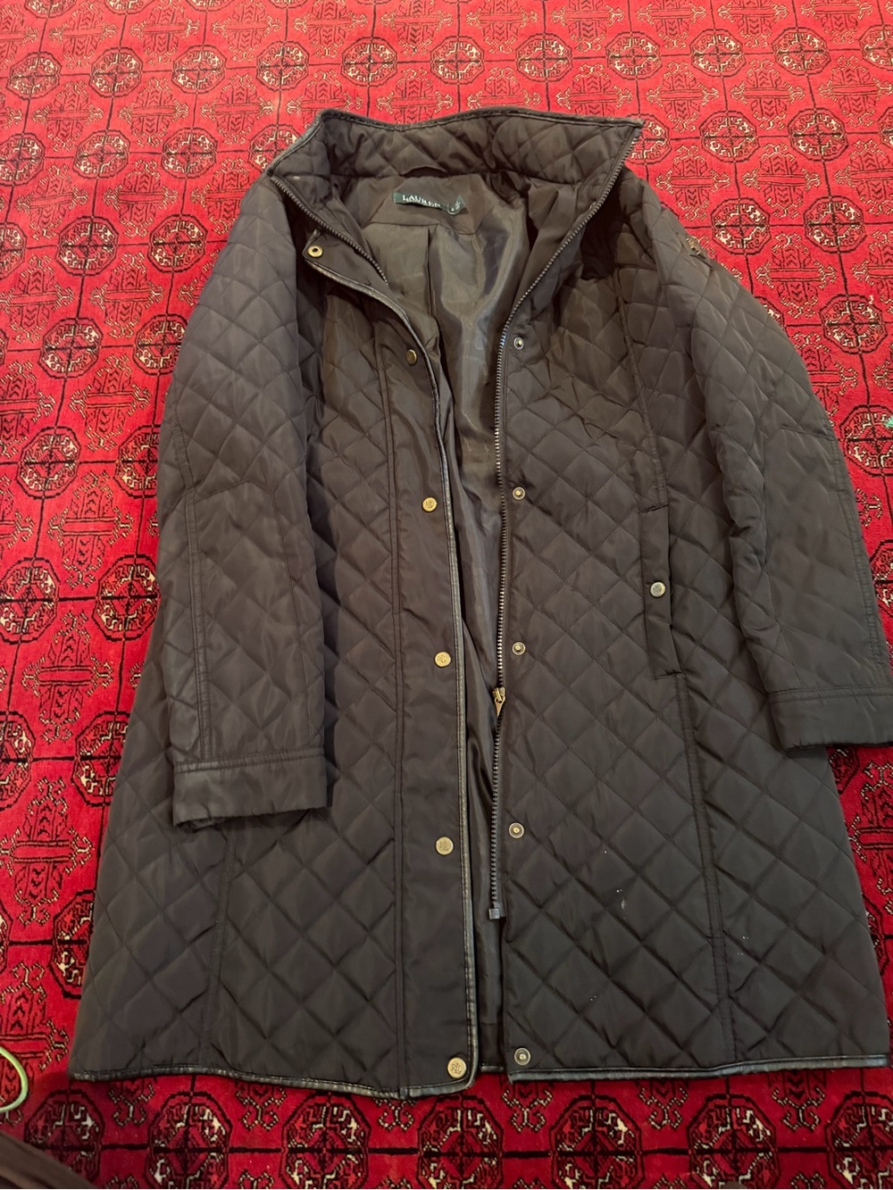 Ralph Lauren Women's Quilted Black Coat